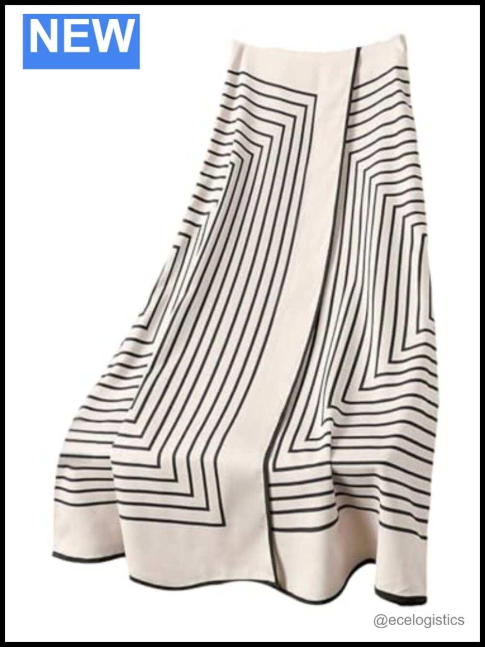 High Waisted Wrap Maxi Skirt A-Line Dressy Geometric Pattern